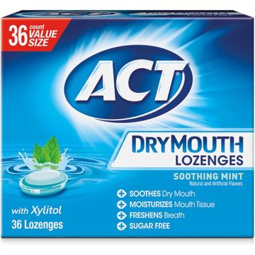 ACT Dry Mouth Lozenges Soothing Mint 36Ct