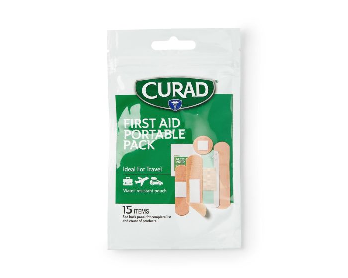 CURAD 15-Piece First Aid Portable Pack 1Ct CURFAK01H by Medline