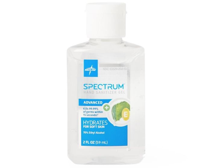 Spectrum Advanced Hand Sanitizer with Aloe Vera and Vitamin E Fragrance Free 2oz 1Ct HH70G02H by Medline