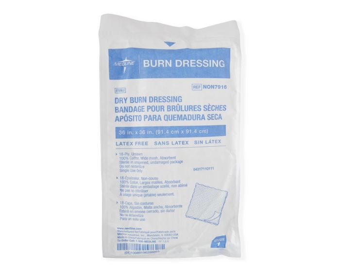 Medline Sterile Burn Dressing 18-Ply 36in x 36in 20Ct