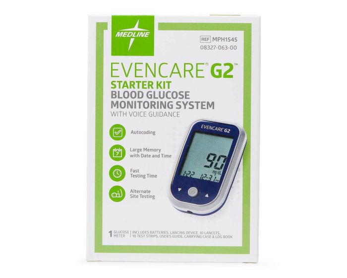 EVENCARE G2 Blood Glucose Monitor + Starter Kit 26Pc