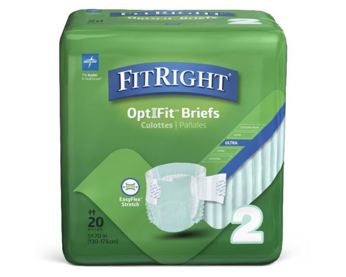 Medline FitRight OptiFit Stretch Ultra Brief L/XL 20Ct
