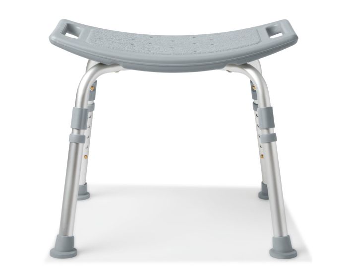 Medline Aluminum Bath Bench No Back KD 400lb Gray 1Ct