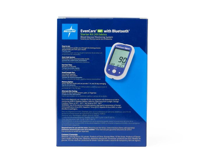EVENCARE G2 Bluetooth Blood Glucose Monitoring Starter Kit 26Pc