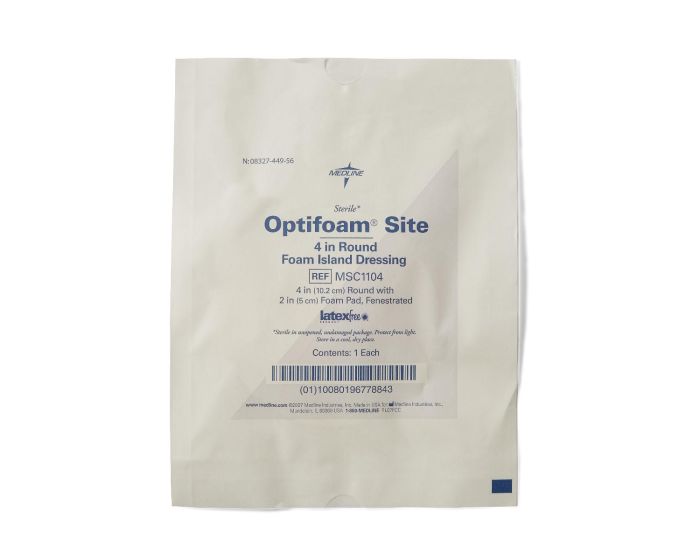 Optiform Def Optifoam Site Fenestrated Foam Dressing 4in Round 120Ct