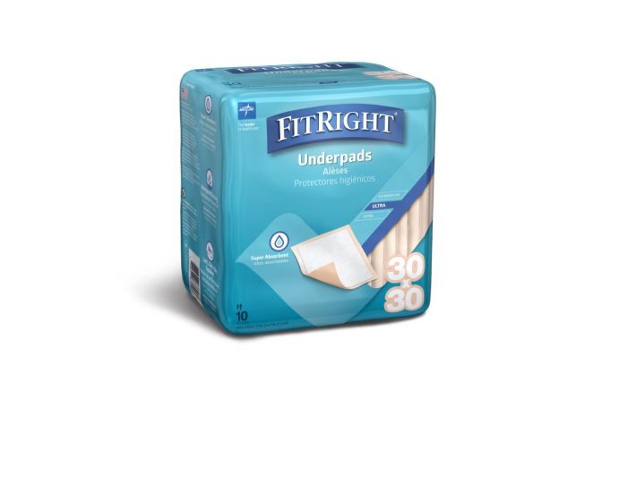 Fit Rite Insert Pads Medline FitRight Underpad Heavy Absorbency 30x30 90Ct
