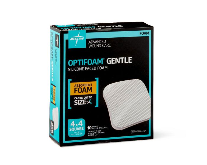 Optifoam Gentle Silicone/Foam Dressing No Border 4x4 10Ct