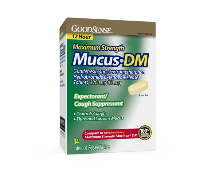 Chest Medication GoodSense Mucus Relief DM Tablets Extended Release 1200mg 14Ct