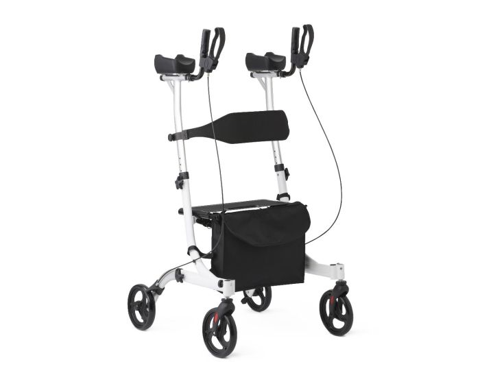 Medline Upright Aluminum Rollator 300lbs White 1Ct