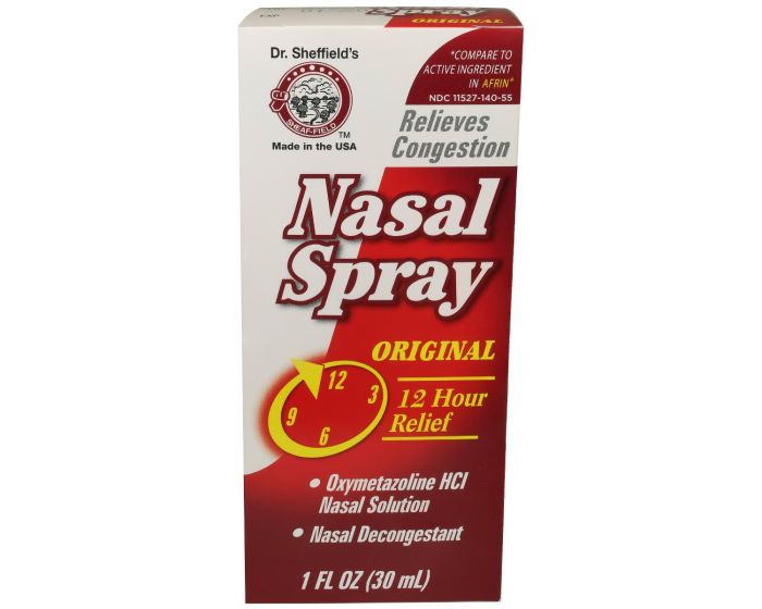 Dr. Sheffield's Oxymetazoline 0.05% HCl Nasal Relief Spray 1oz 1Ct OTC692109 by Sheffield Pharmaceuticals