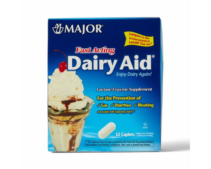 Major Lactase Dairy Digestive Aid Caplets 9,000FCC 32Ct