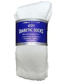 Ultra Soft Diabetic Socks White L 3Pr MDSDAIBLW by Medline