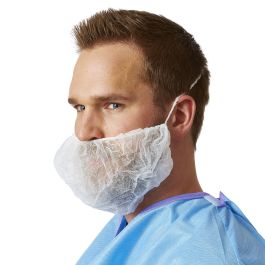 Medline Spunbond Beard Cover with Elastic White 100Ct