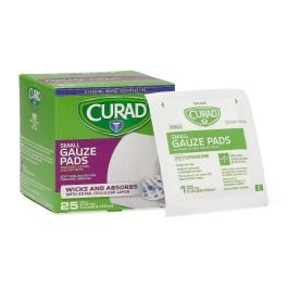 CURAD Sterile Nonwoven Gauze Pad Small 2x2 600Ct