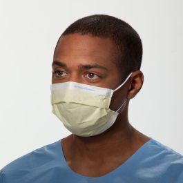 Halyard Basic Yellow 3-Ply Face Mask with Ear Loops 500Ct