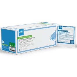 Medline Ext Cuff Nitrile Glove Sterile Pairs L 50Ct