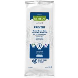 Medline Remedy Clinical Barrier Cream Cloth 8x8 Unscented 8Ct