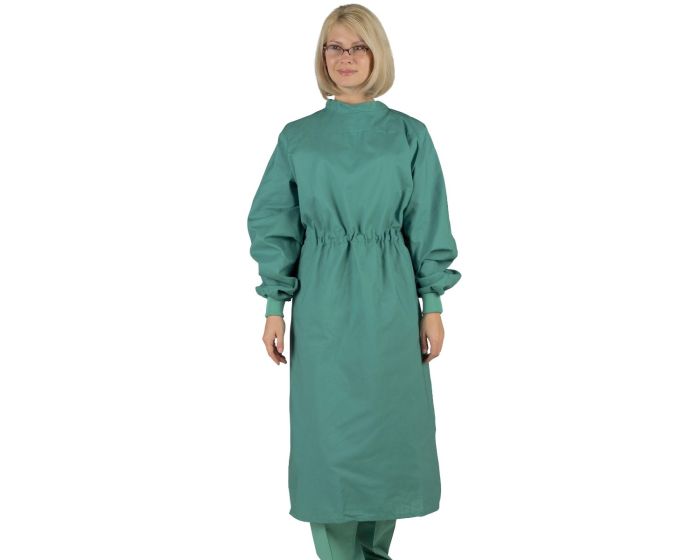 Medline Cotton Tunnel Belt Medical Gown Jade Green L 1Ct