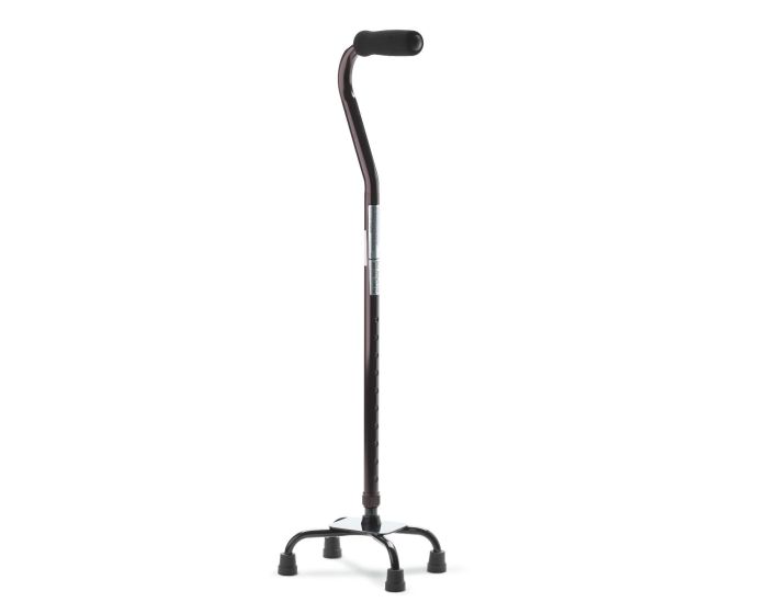 Medline Aluminum Quad Cane Sm Base 300lb Cap Black 2Ct
