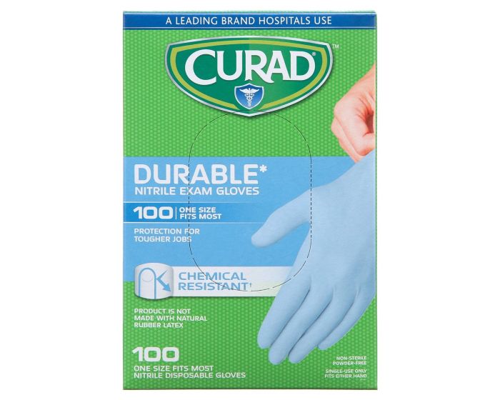 CURAD Nitrile Exam Gloves One Size 1000Ct