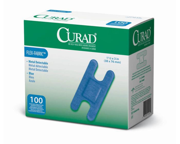 CURAD Food Service MetalDetect Bandages Knuckle 1200Ct