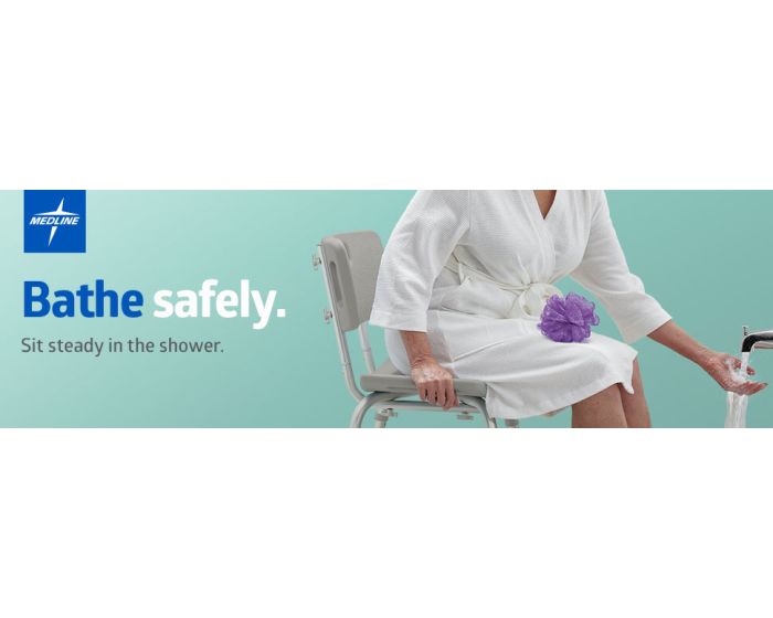 Aluminum Bath Bench with Back 400lb Gray 1Ct