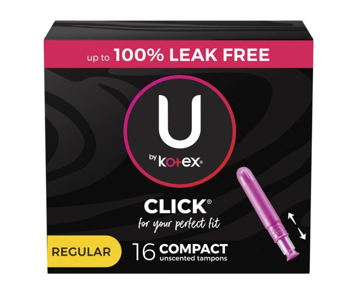 U by Kotex Click Compact Tampons Size Regular 16Ct