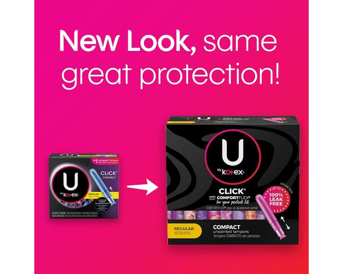 U by Kotex Click Compact Tampons Size Regular 16Ct
