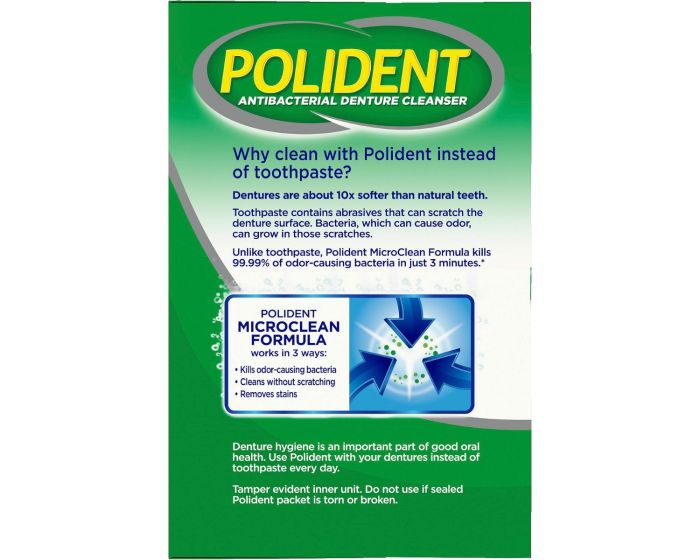 Polident 3 Minute Antibacterial Daily Denture Cleanser 120Ct