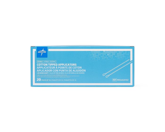 Medline Sterile 6in CottonTip Applicator Wood 200Ct