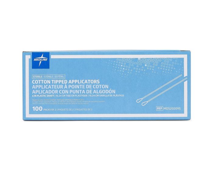 Medline Sterile CottonTip Applicator Plastic 6in 200Ct