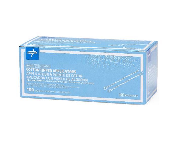Medline Sterile CottonTip Applicator Plastic 6in 200Ct