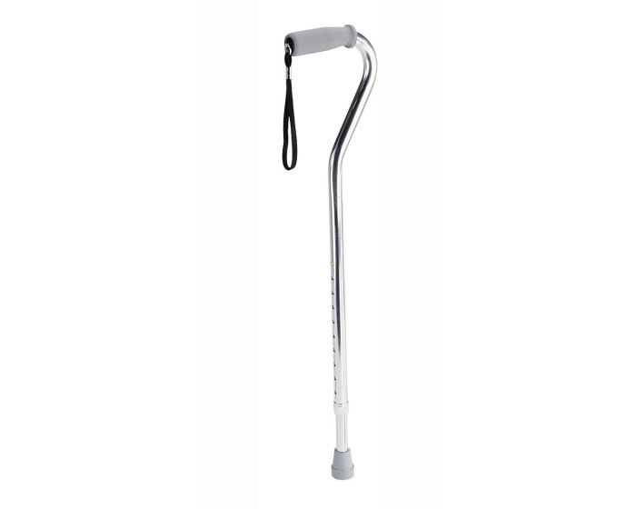 Medline Offset Handle Aluminum Cane 300lb Chrome 1Ct