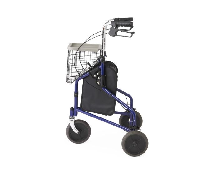 Medline 3Wheel Steel Rollator Blue 1Ct