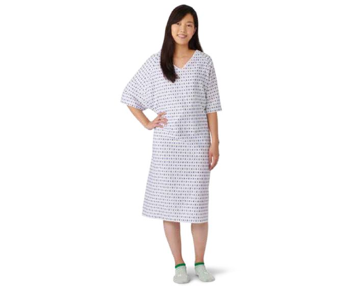 Medline Patient Gown with Back/Neck Ties 12Ct