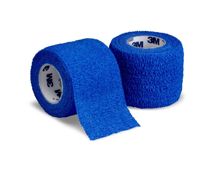 3M Coban SelfAdherent Wrap NS Blue 4inx5yd Roll 18Ct