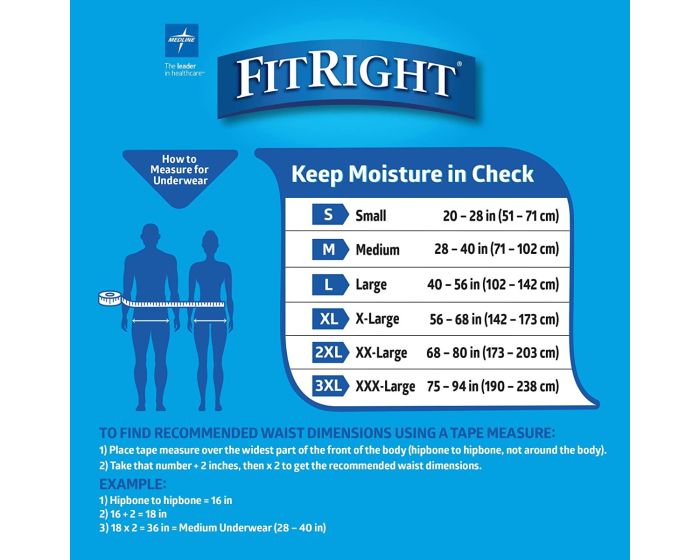 FitRight Extra Disposable Underwear Moderate L 80Ct