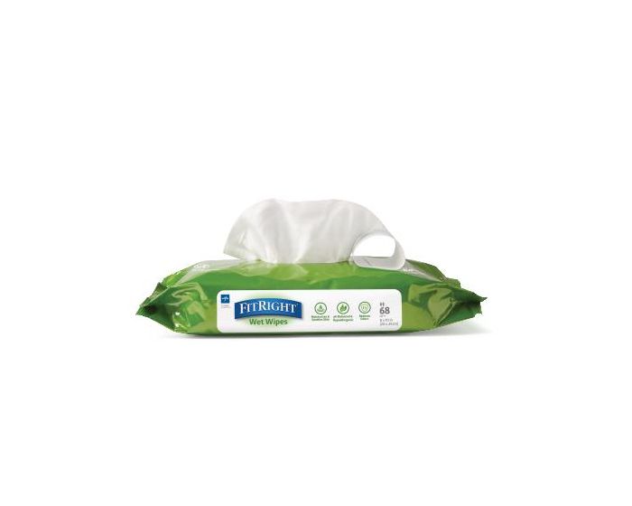 Medline FitRight Aloe Personal Wipes Scented 816Ct