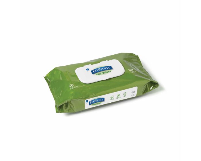 Medline FitRight Aloe Personal Wipes Scented 100Ct