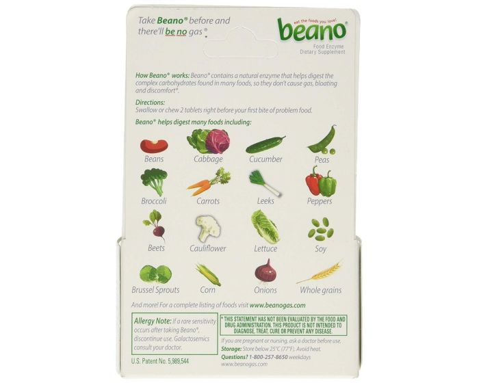 Beano Food Enzyme Dietary Supplement Tablet 30Ct