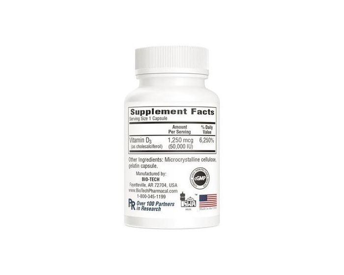 BioTech Vitamin D350 Dietary Supplement 1250mcg 100Ct
