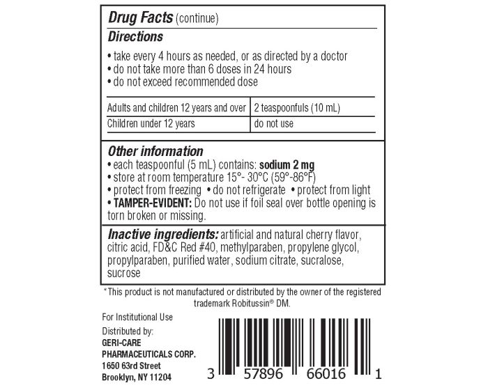 Geri Care Geri-Tussin Guaifenesin Expectorant Syrup 100mg - 16oz, 6 Pack (Cherry-Menthol)