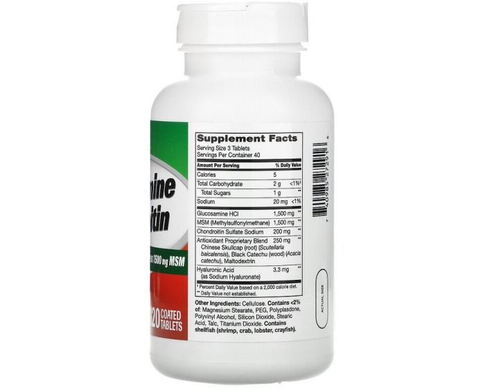 21st Century Glucosamine Chondroitin Advanced With MSM 500mg 120Ct