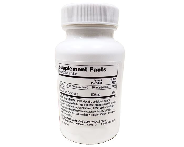 Calcium 600mg + Vitamin D3 10mcg 100Ct