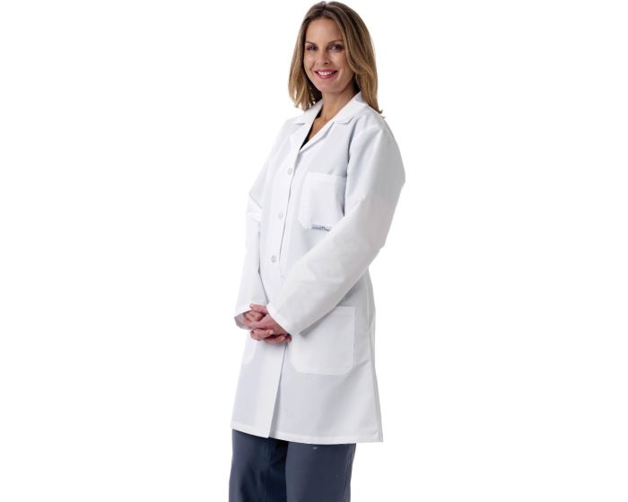 Women's FullLength Lab Coat, White, Size S 3XL