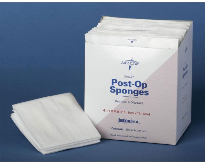 Medline St Post-Op Cotton Gauze Sponge 4x3 50Ct