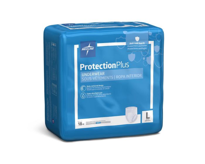 Medline Protection Plus Disposable Underwear Super L 18Ct