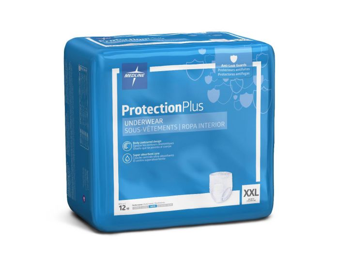 Medline Protection Plus Disposable Underwear Plus 2XL 48Ct
