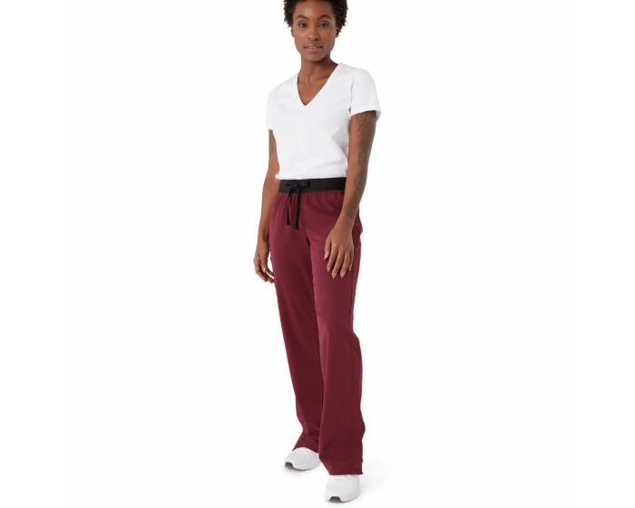 Varick ave Women's Scrub Pants Wine L Petite