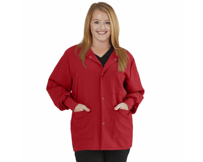 Lincoln ave Unisex Stretch Scrub Jacket Red Size S